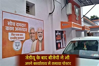 Khabar East:After-JDU-BJP-also-put-up-posters-in-its-office