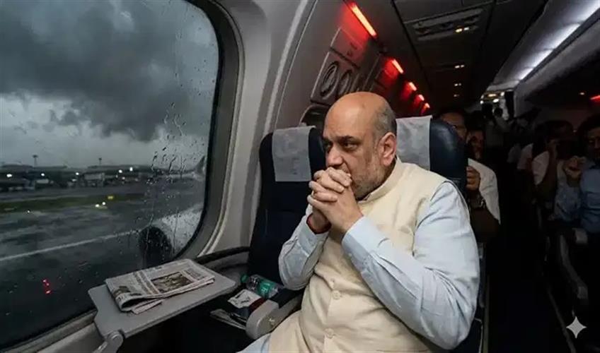 Khabar East:Amit-Shahs-Plane-Caught-in-Stormy-Rain-Circled-in-the-Sky-for-an-Hour