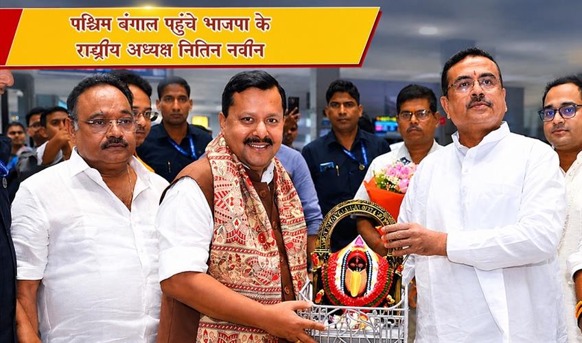 Khabar East:BJP-National-President-Nitin-Navin-has-arrived-in-West-Bengal
