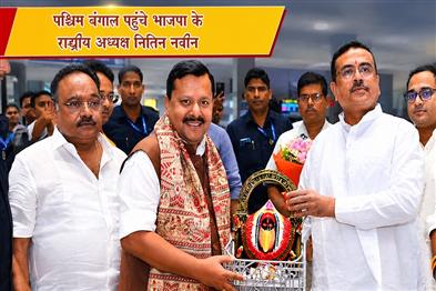Khabar East:BJP-National-President-Nitin-Navin-has-arrived-in-West-Bengal