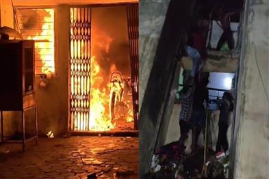 Khabar East:Fire-breaks-out-at-Atal-Awas-residents-save-their-lives-using-sarees-and-ropes