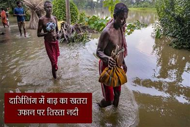 Khabar East:Flood-threat-in-Darjeeling-Teesta-river-in-spate