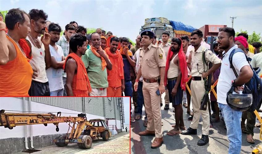 Khabar East:Kanwariya-bus-meets-with-accident-two-dead