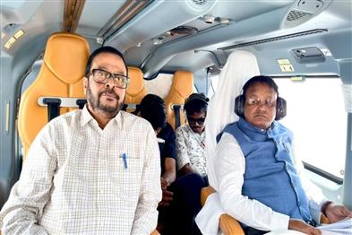 Khabar East:Odisha-CM-Mohan-Charan-Majhi-conducts-aerial-survey-of-flood-affected-areas