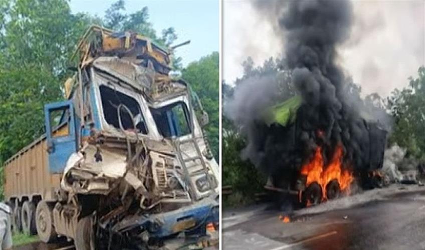 Khabar East:Two-Killed-As-Trucks-Collide-Catch-Fire-In-Anugola