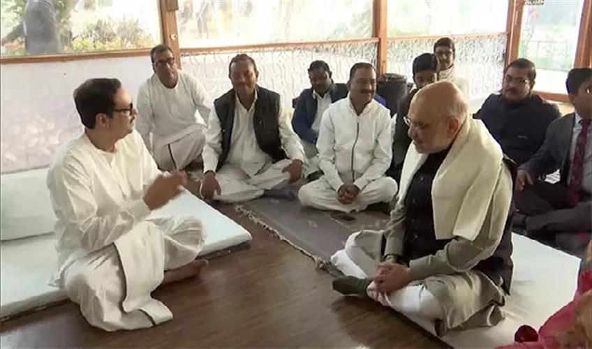 Khabar East:Union-Home-Minister-Amit-Shah-visited-Thakur-Anukul-Chandra-Ashram-in-Deoghar