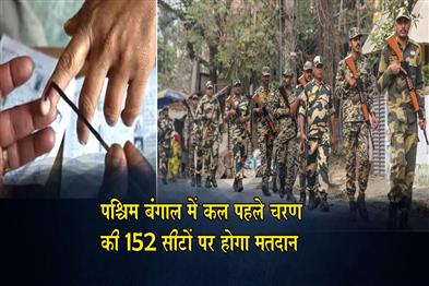 Khabar East:Voting-for-the-first-phase-covering-152-seats-will-take-place-in-West-Bengal-tomorrow
